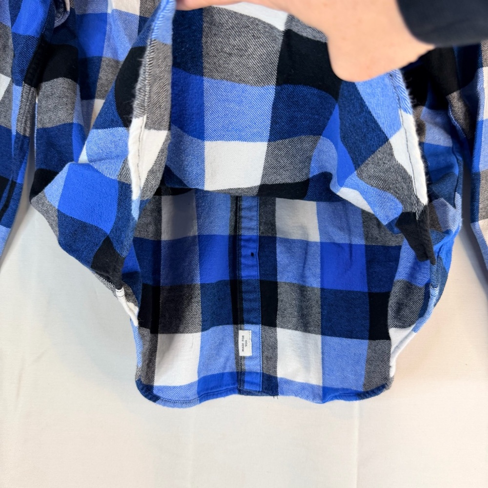 AMERICAN EAGLE Men’s Size S Shirt Button Down Blue Buffalo Plaid Flannel Classic - Picture 16 of 16